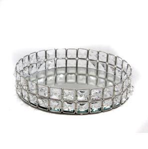 Plateau fantaisie dessus de Table décoratif verre et fer rond miroir plateau laiton plaqué plat pour servir et décoration de la maison - Product Image 5