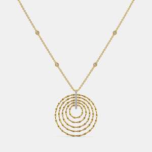 Collar de Moissanita Dorada Blandina con Cadena de Eslabones para Ocasiones de Compromiso y Aniversario - Product Image 1