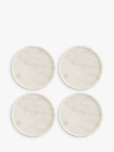 Prix de gros Sous-verres de luxe en pierre de marbre blanc Lot de 4 avec bandes dorées Tapis de boisson élégants pour la protection de la table à vendre - Product Image 6
