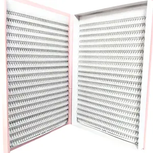 Plateau XXL, extension de cils 4D à base pointue thermocollée de haute qualité, ventilateurs préfabriqués, coréens, noirs, personnalisés, OEM, respectueux de l'environnement