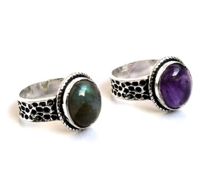 Anillo de plata de primera ley y piedra natural para mujer, sortija, plata esterlina 925, Gema natural, diseño personalizado - Product Image 1