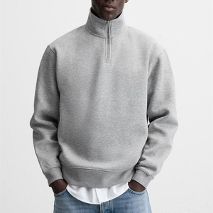 Sudadera con media cremallera para hombre, servicio OEM, ropa de calle personalizada de alta calidad para hombre, suéter con cremallera de algodón de peso pesado - Product Image 1