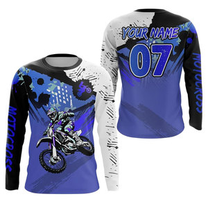 Maillot de course d'été respirant personnalisé par sublimation, manches longues, chemise de motocross, taille plus, vente en gros, vêtements de course automobile - Product Image 3