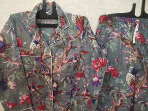 Robe d'été en coton indien décontractée imprimé oiseau chemise longue pyjama vêtements de nuit d'hiver à fleurs ensemble de pyjama de demoiselle d'honneur respirant noël - Product Image 2