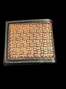 Cartera corta de piel de vaca para hombre, hecha a mano, con pluma, cierre abierto, forro de nailon protegido con RFID, compradores al por mayor - Product Image 2