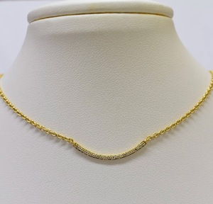 Bella S925 14K Gold Plated Luxury <b>Statement</b> Sapphire Citrine <b>Necklace</b> Circling Setting Customizable for Retail OEM/ODM Made - Product Image 1