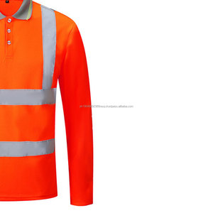 Fluorescent Polo <b>Shirt</b> Security Men Workwear Construction Worker Hi <b>Vis</b> Polo <b>T</b> <b>Shirt</b> With Reflective Short Sleeve Safety <b>Shirt</b> - Product Image 3