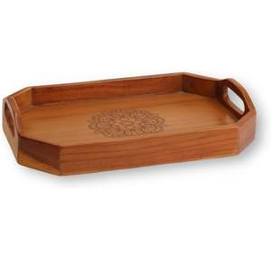 Plateau en bois écologique fait à la main avec design en laiton Mix Snack Plats pour fromage Sushi Soupe Plateaux de vacances pour usage domestique - Product Image 3