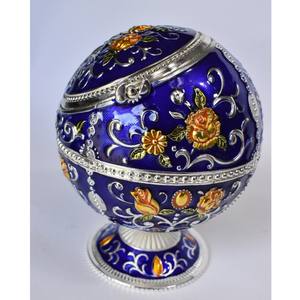 Cenicero a prueba de viento de Metal con flores exóticas, exquisito Cenicero de Metal Vintage de inspiración botánica con tapa para cigarrillo portátil - Product Image 3