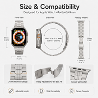 Bracelet de montre en titane respirant avec revêtement DLC de luxe, résistant à l'usure, compatible avec Watch Ultra, personnalisable OEM