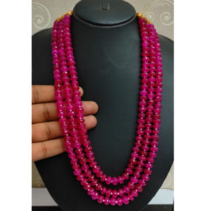 ขายส่งสีบานเย็นหิน Rondelle สร้อยคอลูกปัดเรียบ8มม. สังเคราะห์หลวม22นิ้วความยาวลูกปัดเส้นพลอยเครื่องประดับ - Product Image 6