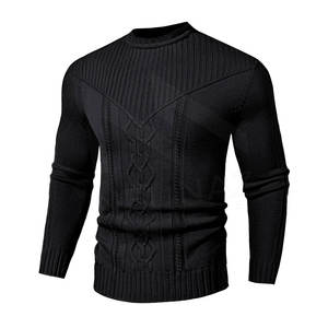 Pull-over épais en tricot à la main pour homme, personnalisé OEM & ODM, en coton et polyester respirant - Product Image 1