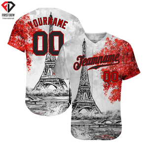 Maillot de Baseball 100% Polyester pour homme, vêtements de sport, personnalisé, nom de l'équipe, numéro, Logo, imprimé numérique, élégant, Sublimation - Product Image 2
