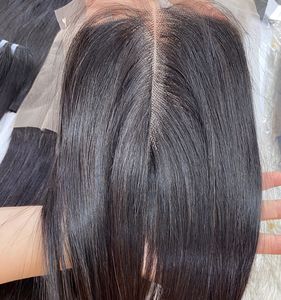 VQ Hair Bone Straight 5by5 Cabello humano virgen Nudos pequeños HD Cierre de frontales de encaje Grande a granel Tinte más oscuro 50g Modelo Jessica 26 - Product Image 5