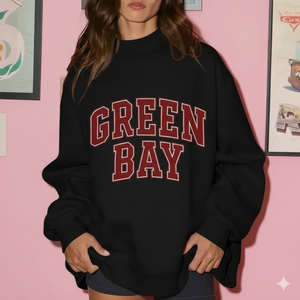 OEM personalizado de alta calidad 100% algodón francés Terry Varsity de gran tamaño de las mujeres Reversible cuello simulado sudadera frente de invierno - Product Image 4