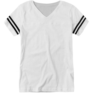 Camiseta de Algodón de Alta Calidad para Mujer, Cuello en V, Manga Corta, Estilo Urbano, Lisa, Estampada, 2026 - Product Image 5