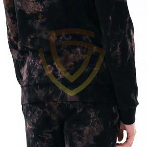 Ensemble de jogging en molleton technique délavé pour hommes grande taille, survêtement à capuche d'hiver avec étiquette privée, motif uni - Product Image 6