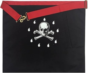 Tablier du Rite Écossais Fellowcraft blanc avec fines bordures rouges, les tabliers du Rite Écossais sont des tabliers de haute qualité avec une grande attention aux détails. - Product Image 6