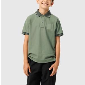 เสื้อยืดคอกลมแบบสวมหัวสำหรับเด็กผู้ชายเด็กผู้หญิงเสื้อลำลองแขนสั้นสีทึบสำหรับสวมใส่ทุกวัน - Product Image 4