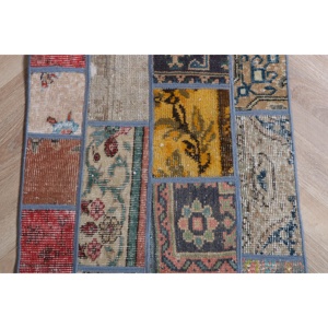 Vintage 1.8x4.9 ft Rug, Small Turkish Rug, <b>Red</b> Bordered <b>Wool</b> Rug - Product Image 3