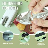 Mini Scelleuse de Sacs Rechargeable USB, Coupe-Sacs et Scelleuse Alimentaire Sous Vide Portable