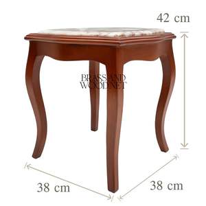 Elegante Juego de Mesas Auxiliares Encajables Clásicas con Estructura de Madera Maciza y Cubiertas de Mármol Blanco de Primera Calidad para Decoración de Sala de Estar de Lujo - Product Image 4