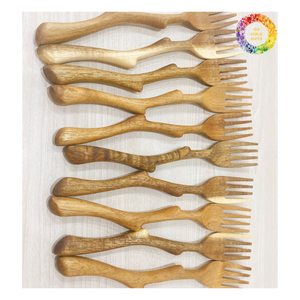 อุปกรณ์ทำอาหารไม้อะคาเซียชุดช้อนซุปช้อนทำด้วยมือแบบดั้งเดิมช้อนไม้ด้ามยาวสำหรับคนเสิร์ฟ - Product Image 4