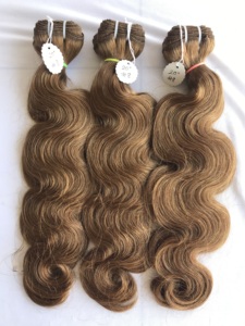 Single Donor 20" Inch Color No.#8 <b>Body</b> <b>Wave</b> Good Quality Human Hair Extensions Bundles Indian Hair On Wholesale Prices - Product Image 5