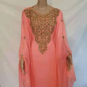 <b>Dubai</b> Farasha <b>Kaftan</b> Beautiful Red Caftan Muslim Traditional Caftan Stone Beads Work Hand Work <b>Kaftan</b> Caftan New 2024 - Product Image 1