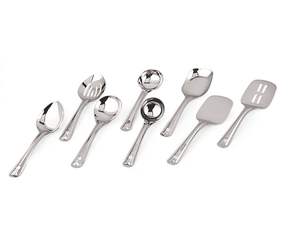 <b>Kitchen</b> <b>Utensil</b> <b>Set</b> Stainless Steel 8-Piece Premium Cooking Spoons, Deep Ladles & Spatulas Sturdy, Polished & Long-Lasting - Product Image 3