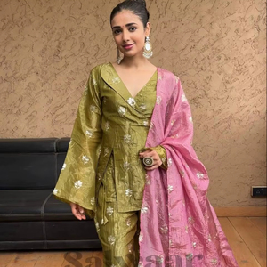 Top de créateur moderne tendance Plazzo avec Dupatta Set pour mariages fêtes Graduations Beach Plus - Product Image 1