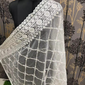 Nyloan Ethnic Fancy Georgette Dupatta con bordado Modal Dress Material para India y Pakistán Salwar Kameez - Product Image 1