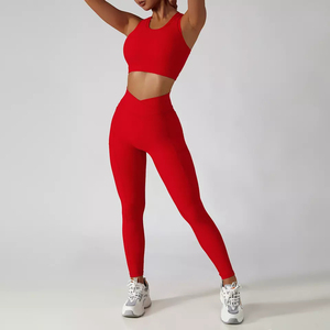 Ensemble de vêtements de sport pour femmes personnalisé, réversible, uni, lavé, 2 pièces, grande taille, hauts courts sans manches, vêtements de sport pour la salle de sport, strass - Product Image 4