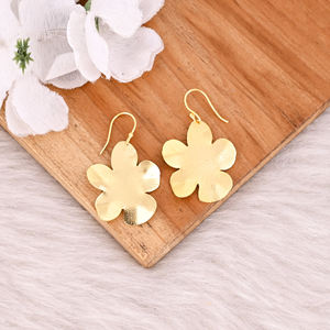 Nouveauté Boucles d'oreilles tendance pour filles en laiton plaqué or, bijoux simples, boucles d'oreilles pendantes, boucles d'oreilles de mariage, cadeau pour un anniversaire - Product Image 4