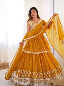 Conjunto de Salwar Kameez ANARKALI con Dupatta Kediya-Lehenga para Mujer, Diseño de Fiesta, Secado Rápido, Georgette Sintética, para Todas las Temporadas, Estilo Indio - Product Image 6