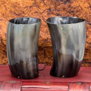 Vasos de Chupito Hechos a Mano con Cuerno de Búfalo, Vaso de Cuerno de Vaca para Beber, Jarra Vikinga de Cuerno de Buey para Fiestas y Brindis - Product Image 2