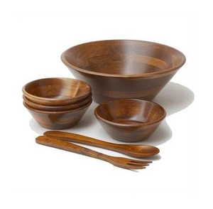 Tazón Redondo Grande de Madera Maciza Ligero y Pulido para Servir Ensaladas y Sopas con el Último Diseño para Decoración del Hogar - Product Image 6