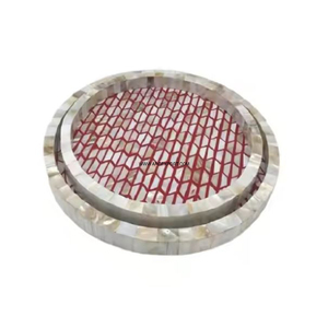 Plateau de service de fruits secs en bois de qualité supérieure de luxe plateau de service en bois plateau en bois fabriqué à la main forme ronde décor de table à manger - Product Image 4