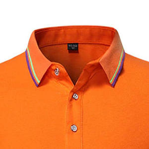 Última llegada de los hombres para la camiseta del Polo de buena calidad de manga corta Slim Fit con patrón sólido de manga corta personalizada para Polo - Product Image 4