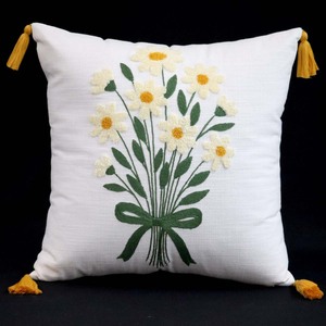 Housse de coussin de luxe en coton pur à effet slub, dernier design de broderie, respirante, taie d'oreiller, design personnalisé pour canapé - Product Image 1