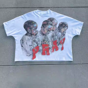 Streetwear Boxy T Shirt Top trending Hombres Drop Shoulder Wash Heavyweight Oversized Blank Cropped Boxy Fit T shirt - Product Image 5