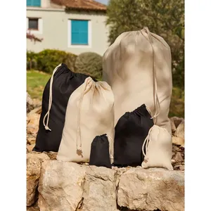 Sacs de sport en coton recyclé avec cordon de serrage, sacs promotionnels écologiques - Product Image 2