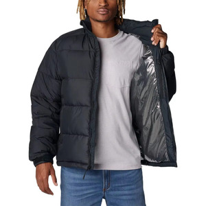 2025 vente en gros hommes à capuche doudoune à la mode oie brillant bulle manteaux avec coupe-vent toile tissu Logo personnalisé imprimé - Product Image 1