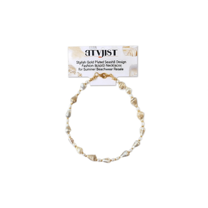 Elegantes Collares de Cuentas con Diseño de Conchas Marinas Chapados en Oro para la Venta de Ropa de Playa de Verano - Product Image 2