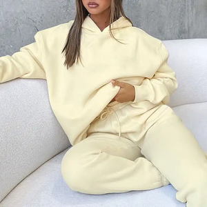 Custom <b>Couples</b> Sports Winter Blank Jogger Unisex Tech Fleece <b>Tracksuit</b>, Plain Hoody 2 Piece Fleece Women Cotton Plain Sweat Suit - Product Image 6