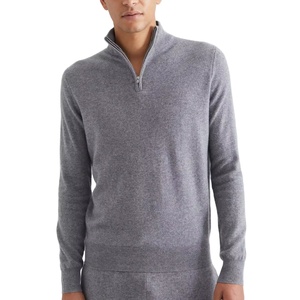 Pull à col montant en laine mélangée et cachemire, surdimensionné, à col polo, tricoté, pour homme, avec étiquette privée personnalisée, 2026 - Product Image 4