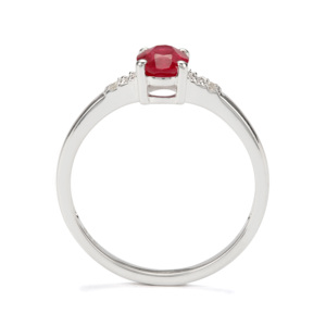 Bague Statement en Argent Sterling Plaqué Rhodium avec Rubis de Madagascar et Zircon Blanc 1,15 Carats - Product Image 3