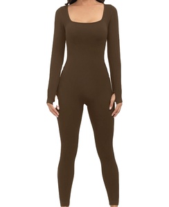 Top classement femmes décontracté body 100% coton tissu doux séchage rapide respirant anti-boulochage élégant 2 pièces Long ensemble - Product Image 5