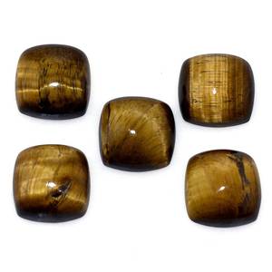 Alta calidad 100% Natural Tiger Eye Smooth Cushion Cut Shape Flatback Cabochons Piedra preciosa suelta para hacer joyas a precios a granel - Product Image 2