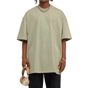 เสื้อยืดโอเวอร์ไซส์คุณภาพสูงสำหรับทุกเพศ ผลิตจากผ้าฝ้าย 100% เนื้อหนา พิมพ์ลายได้ตามต้องการ ดีไซน์ไหล่ตก ลายเรียบ แห้งเร็ว - Product Image 1